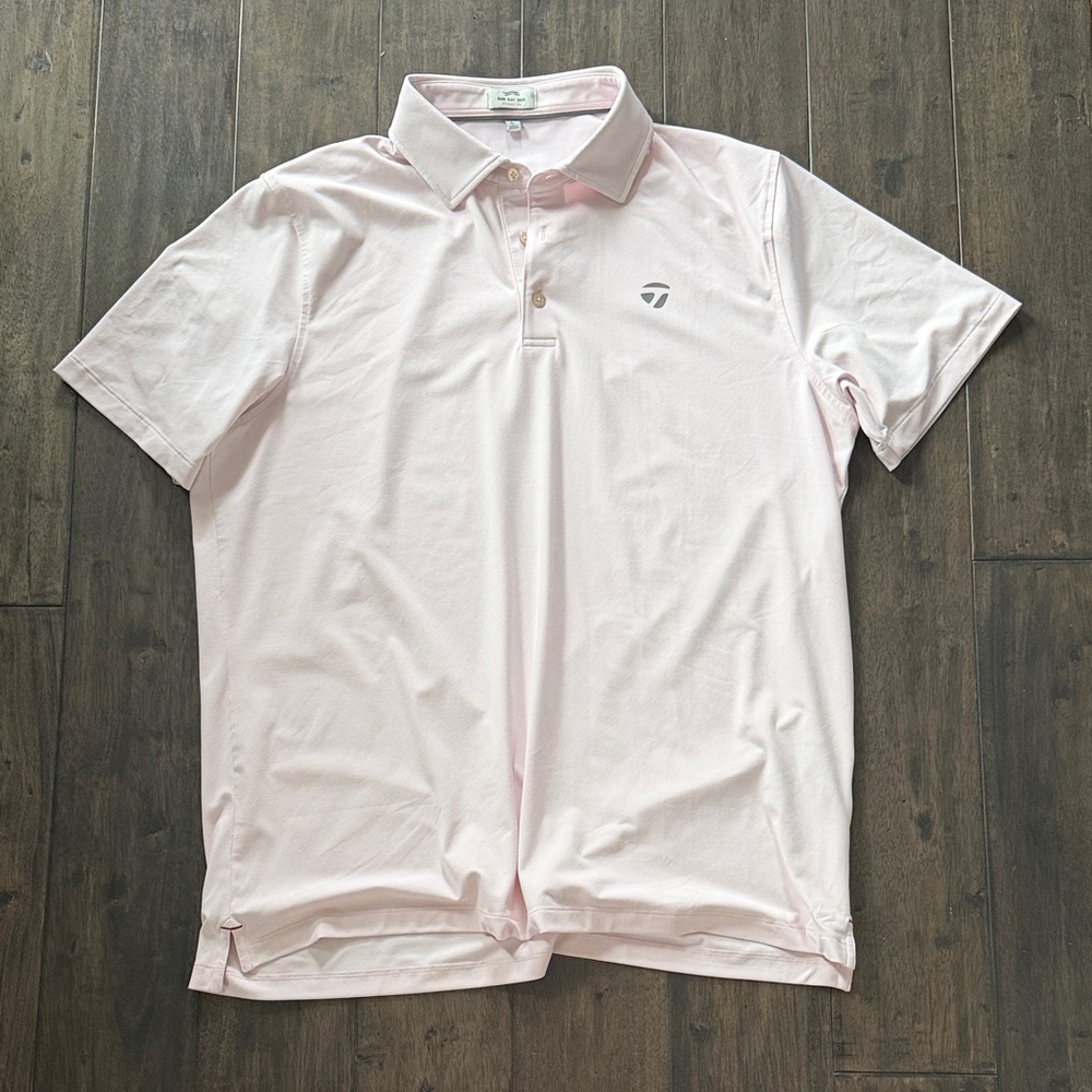 TaylorMade Golf Polo Men’s L White Performance Stretch Golf